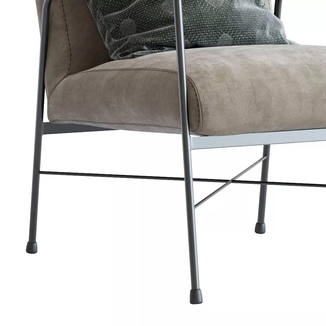 Derry Genuine Leather Armchair 3D Model – Industrial Design, PBR Textures - View 11