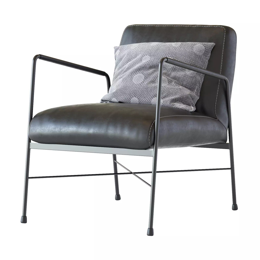Derry Genuine Leather Armchair 3D Model – Industrial Design, PBR Textures - View 16