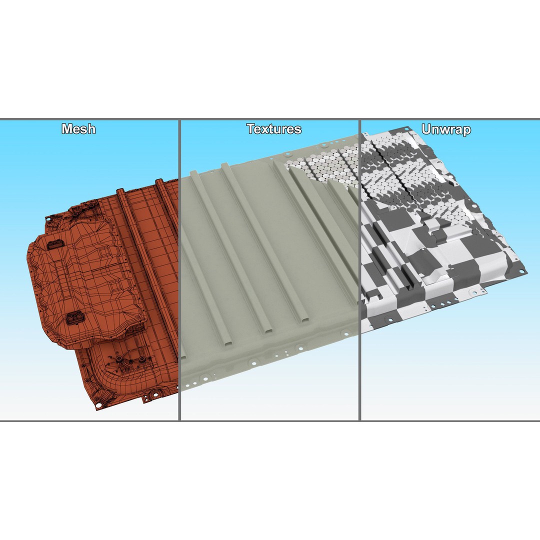 Tesla Cybertruck Battery Pack 3D Model – High Poly PBR Asset, FBX, OBJ - View 13