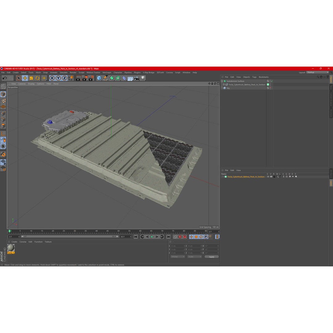 Tesla Cybertruck Battery Pack 3D Model – High Poly PBR Asset, FBX, OBJ - View 19