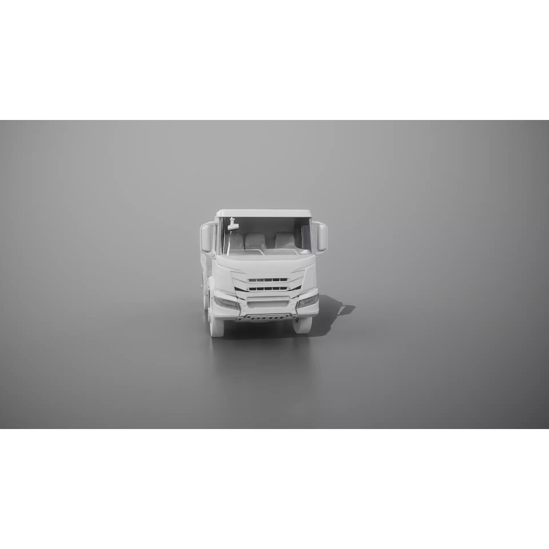 Flatbed Truck 3D Model – High Poly Loader Crane, FBX - View 17