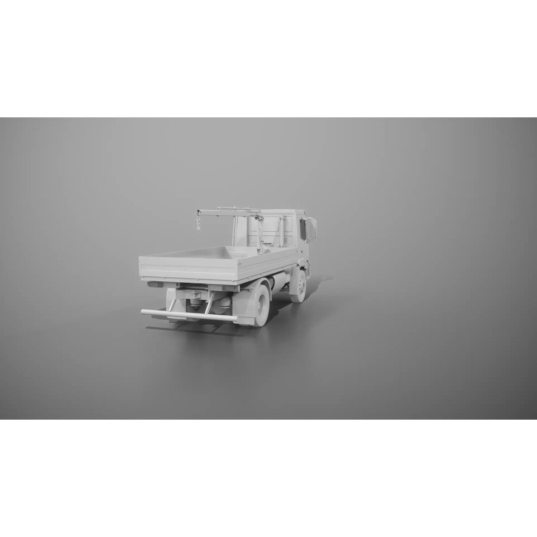 Flatbed Truck 3D Model – High Poly Loader Crane, FBX - View 22