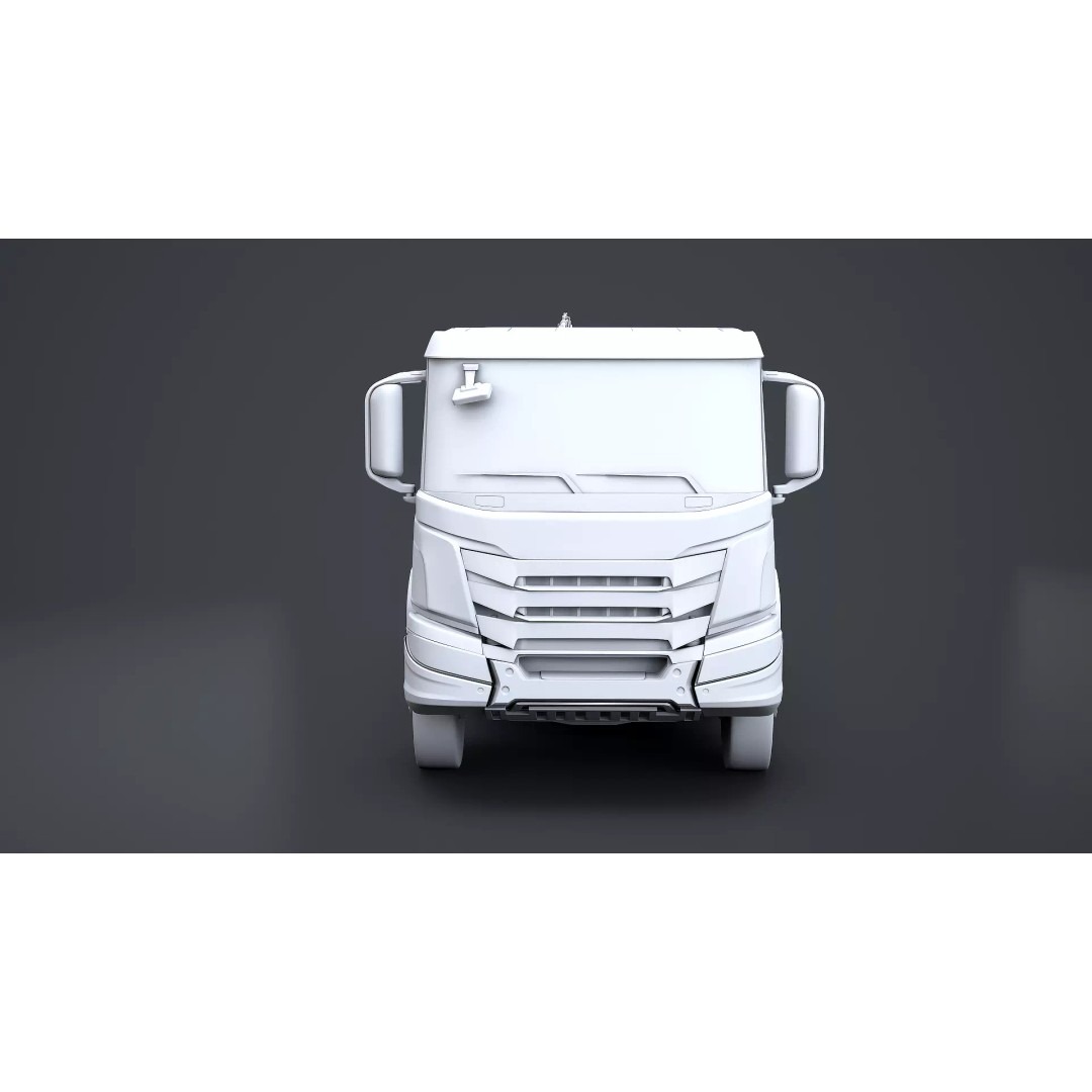 Flatbed Truck 3D Model – High Poly Loader Crane, FBX - View 9