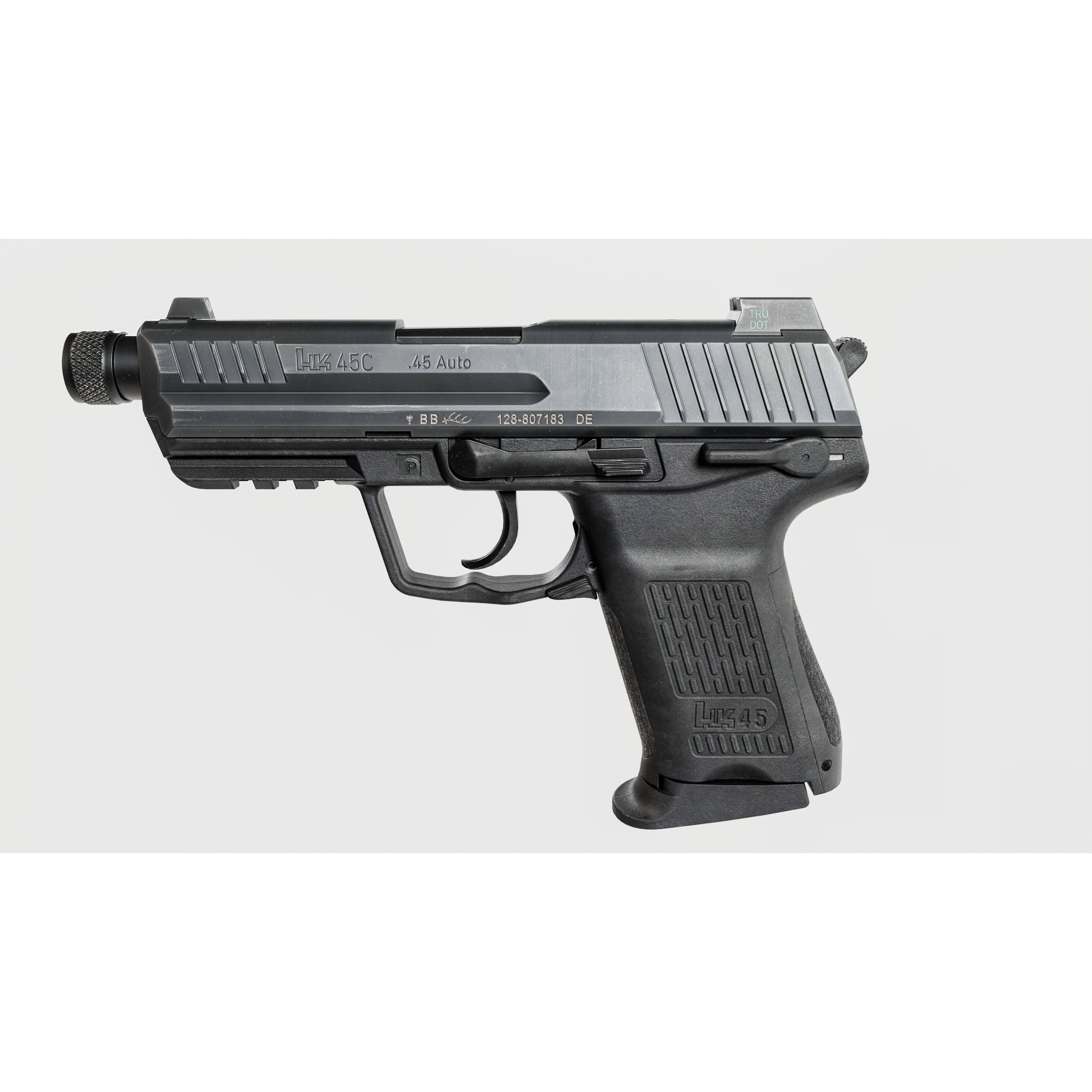 Heckler and Koch HK45 Compact Tactical - Low-Poly Game-Ready 3D Model - View 11