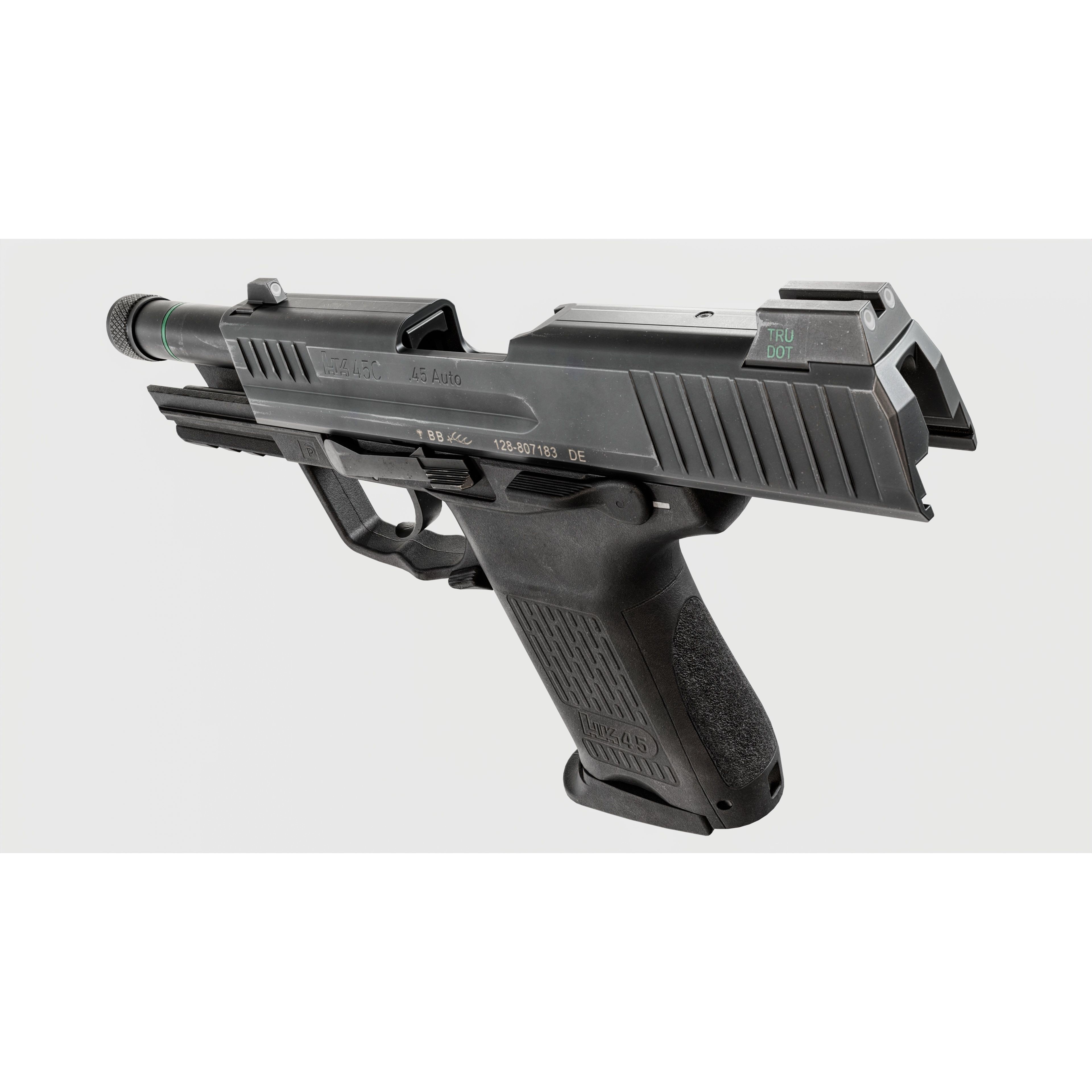 Heckler and Koch HK45 Compact Tactical - Low-Poly Game-Ready 3D Model - View 14