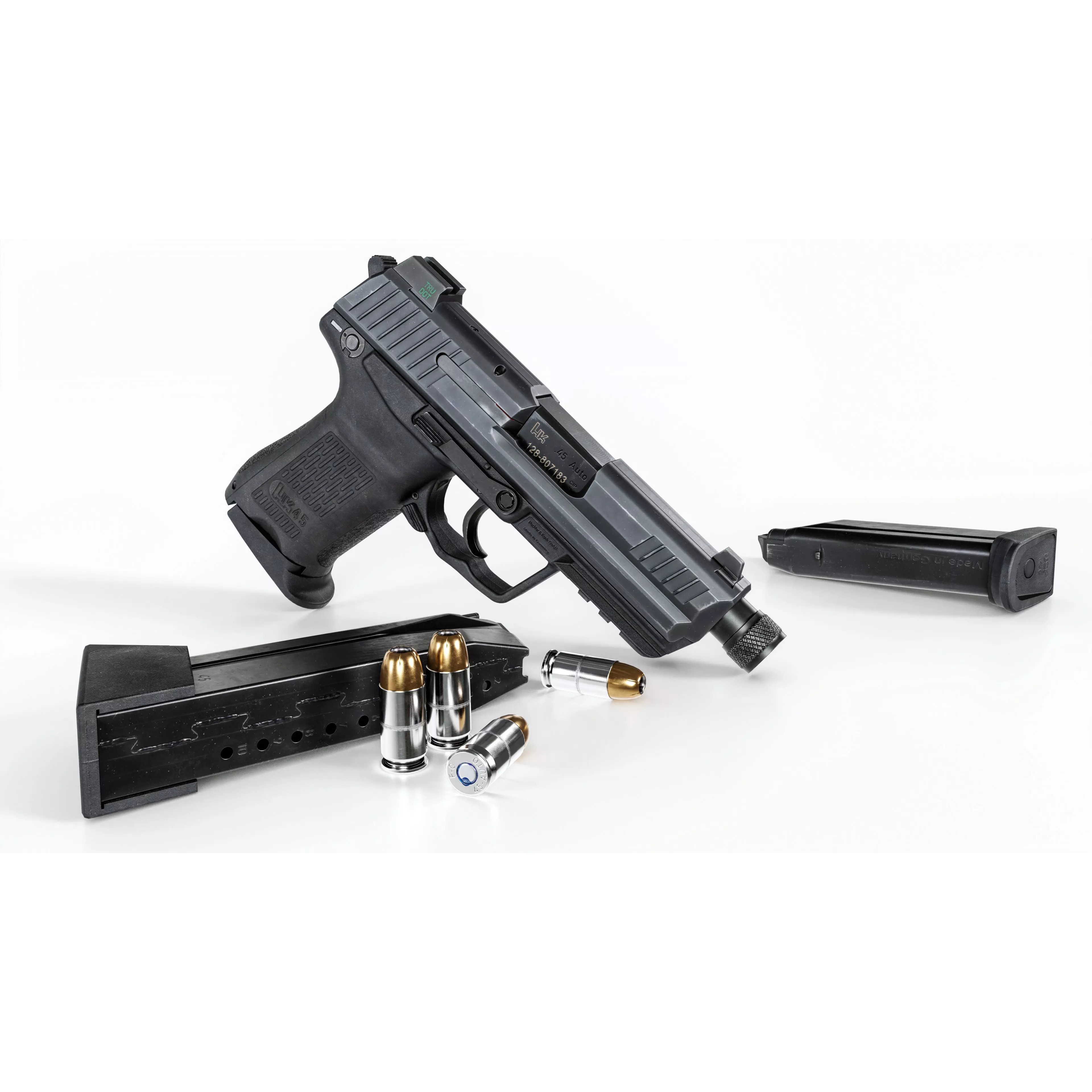 Heckler and Koch HK45 Compact Tactical - Low-Poly Game-Ready 3D Model - View 2