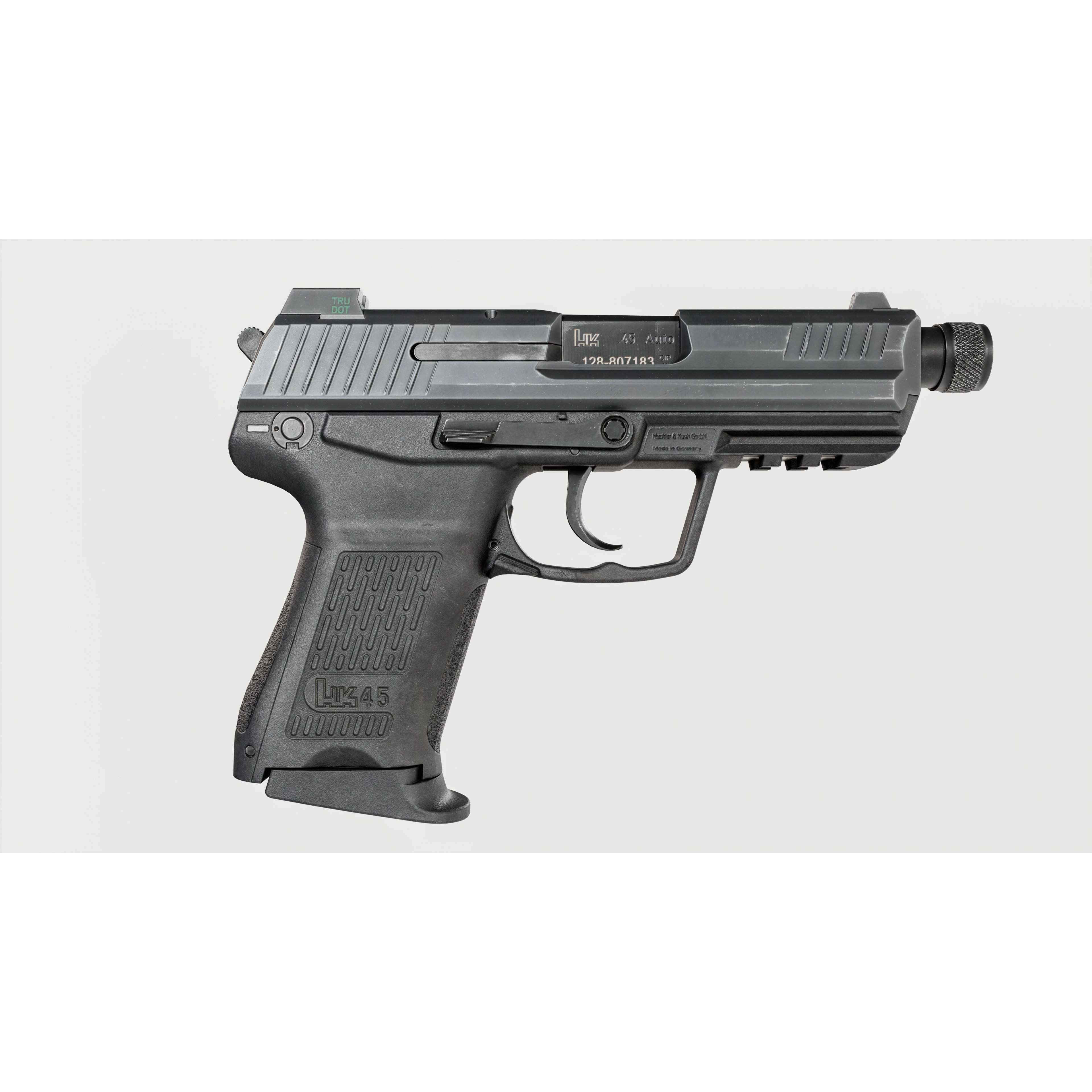 Heckler and Koch HK45 Compact Tactical - Low-Poly Game-Ready 3D Model - View 5