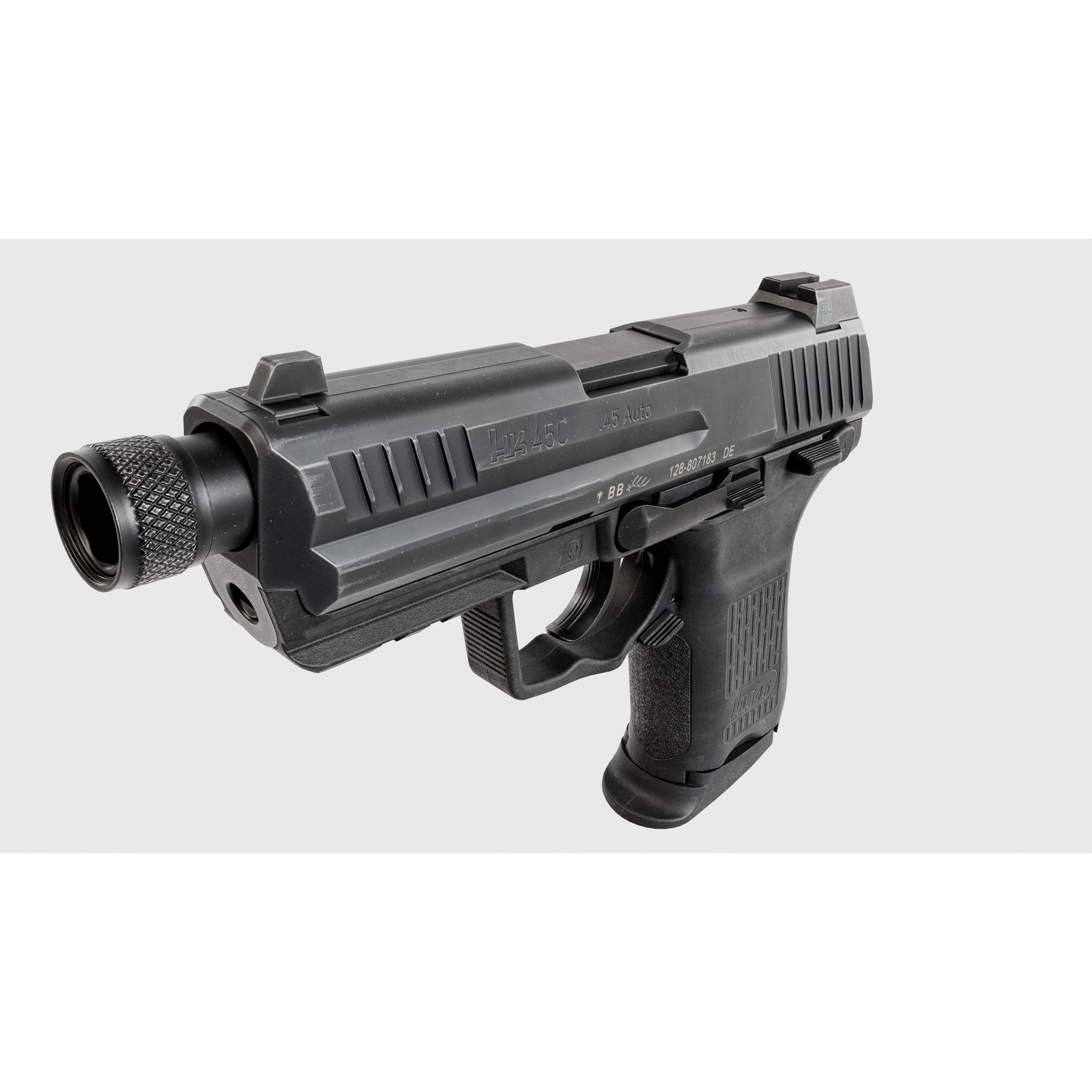 Heckler and Koch HK45 Compact Tactical - Low-Poly Game-Ready 3D Model - View 9