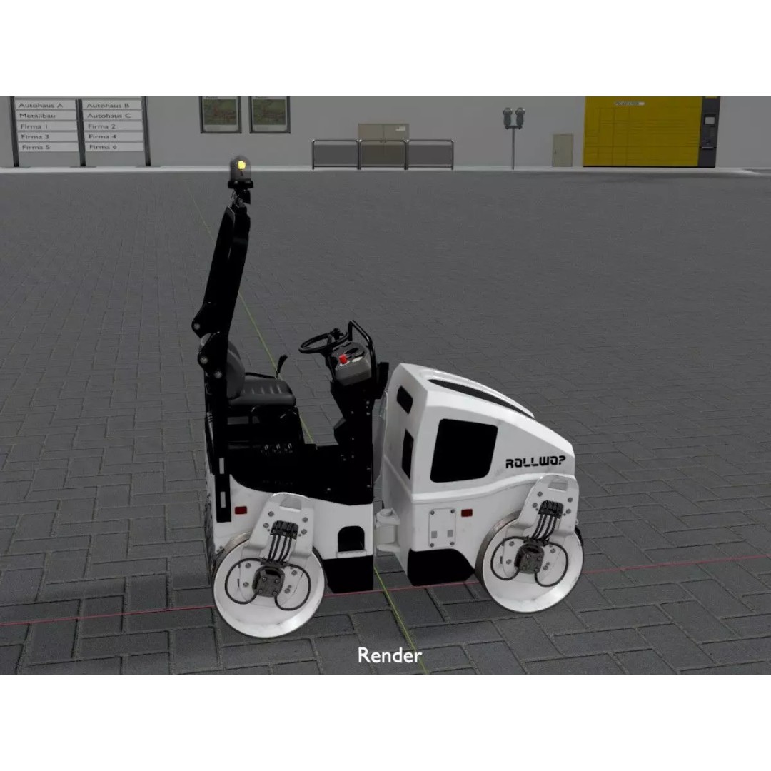 Road Roller 3D Model – Low Poly Construction Vehicle, FBX, Game Ready - View 18