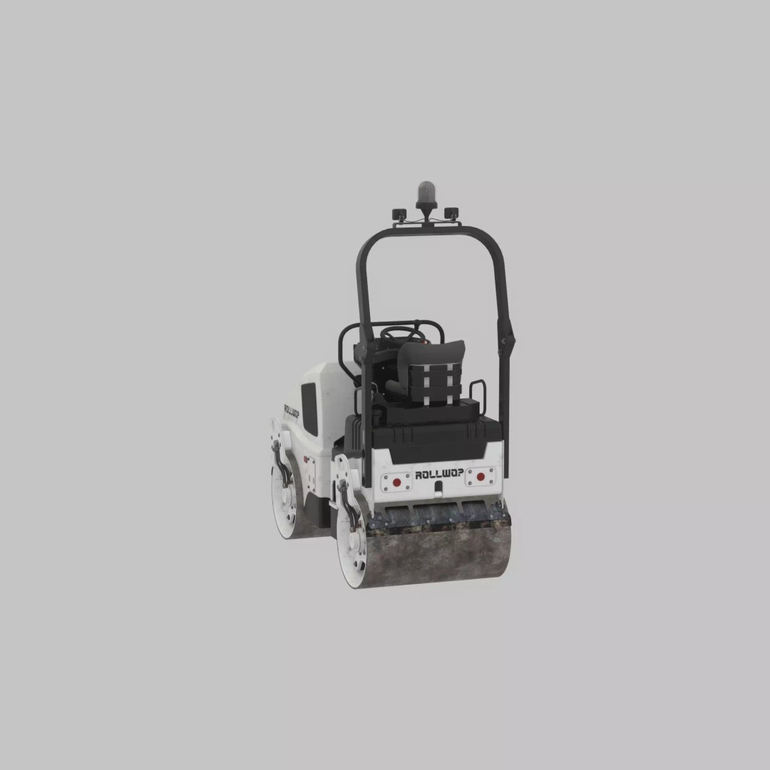 Road Roller 3D Model – Low Poly Construction Vehicle, FBX, Game Ready - View 22