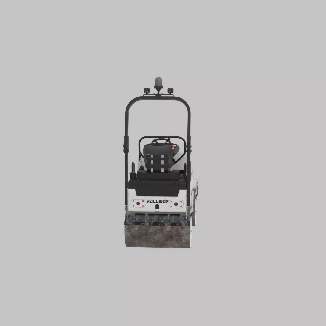 Road Roller 3D Model – Low Poly Construction Vehicle, FBX, Game Ready - View 29