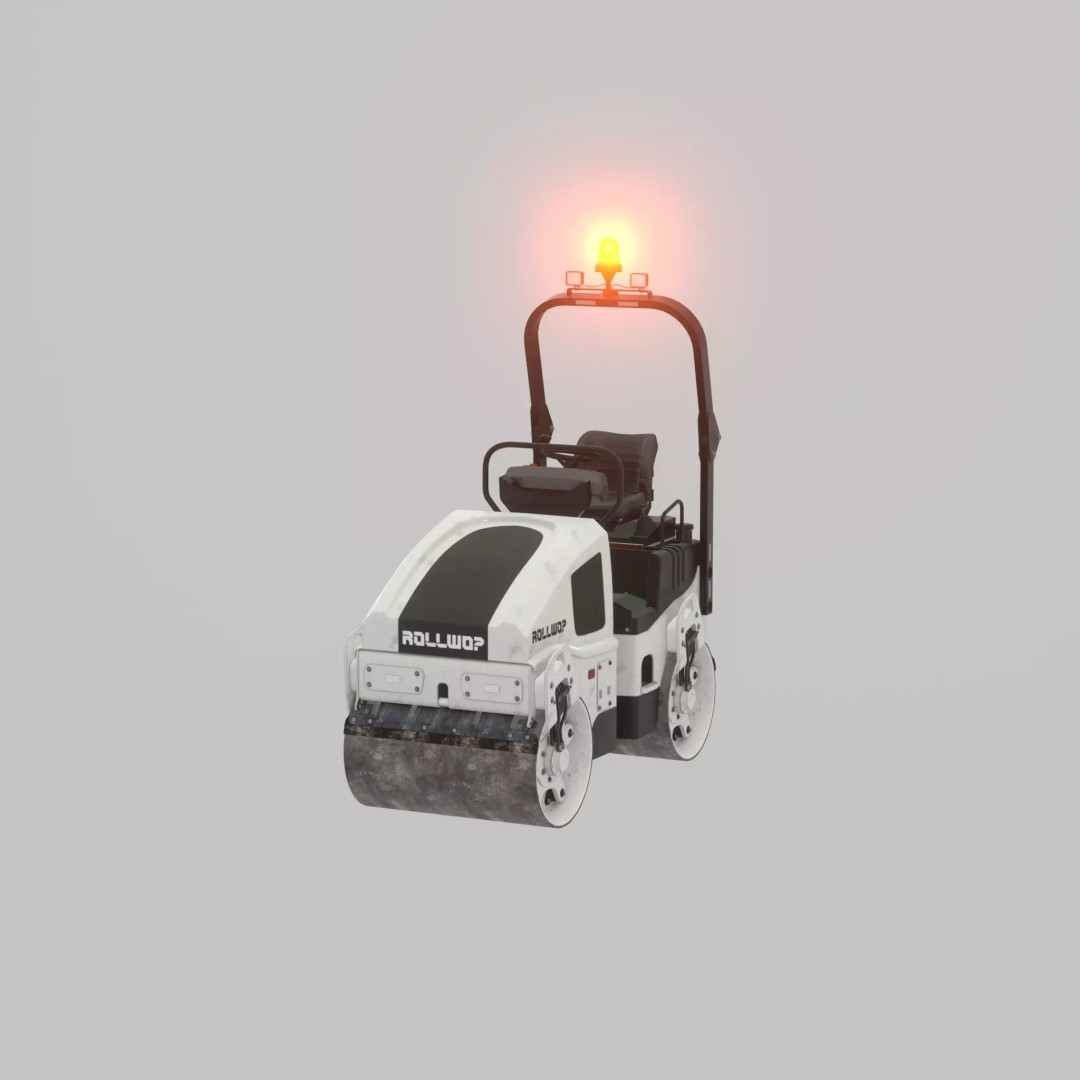 Road Roller 3D Model – Low Poly Construction Vehicle, FBX, Game Ready - View 31
