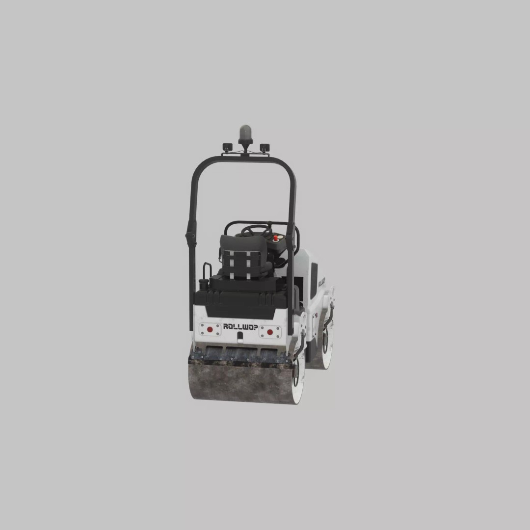 Road Roller 3D Model – Low Poly Construction Vehicle, FBX, Game Ready - View 32