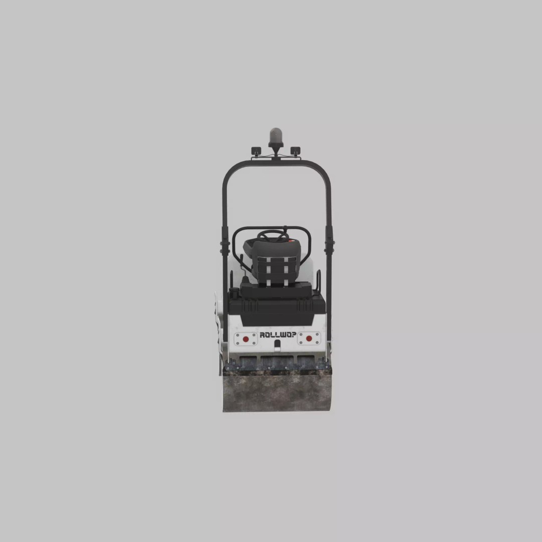Road Roller 3D Model – Low Poly Construction Vehicle, FBX, Game Ready - View 36