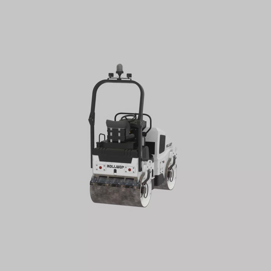 Road Roller 3D Model – Low Poly Construction Vehicle, FBX, Game Ready - View 38