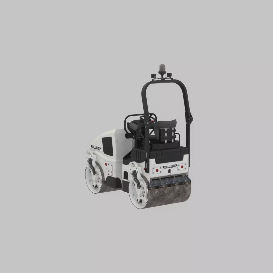 Road Roller 3D Model – Low Poly Construction Vehicle, FBX, Game Ready - View 41