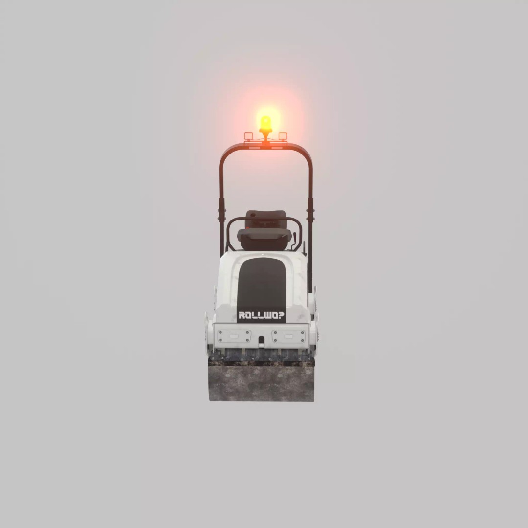 Road Roller 3D Model – Low Poly Construction Vehicle, FBX, Game Ready - View 49