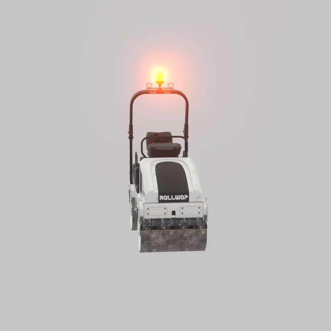 Road Roller 3D Model – Low Poly Construction Vehicle, FBX, Game Ready - View 52