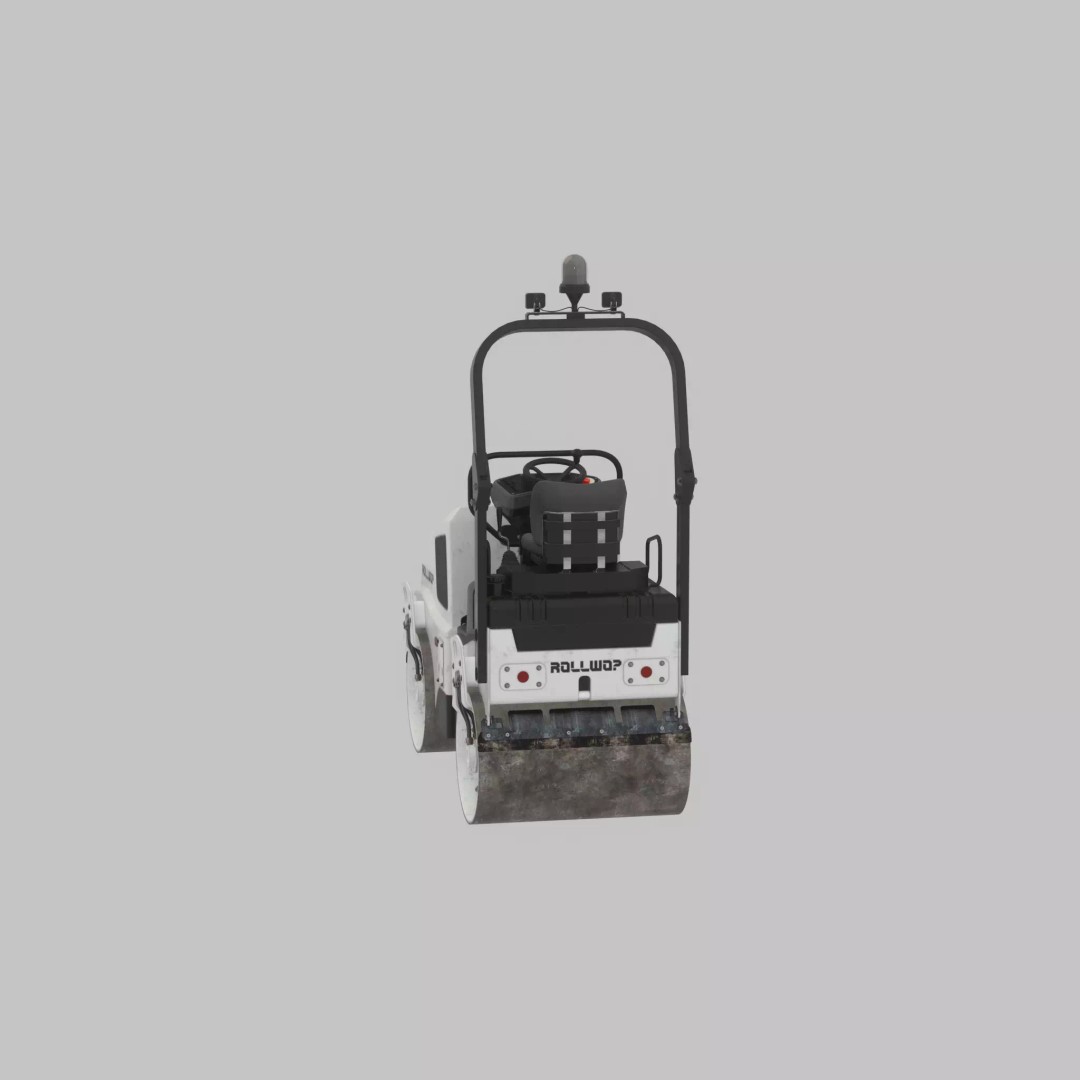 Road Roller 3D Model – Low Poly Construction Vehicle, FBX, Game Ready - View 54
