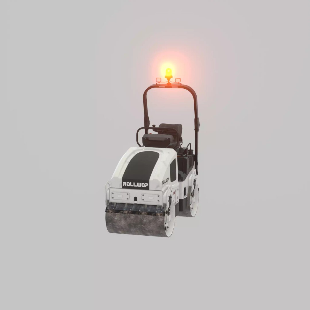 Road Roller 3D Model – Low Poly Construction Vehicle, FBX, Game Ready - View 59