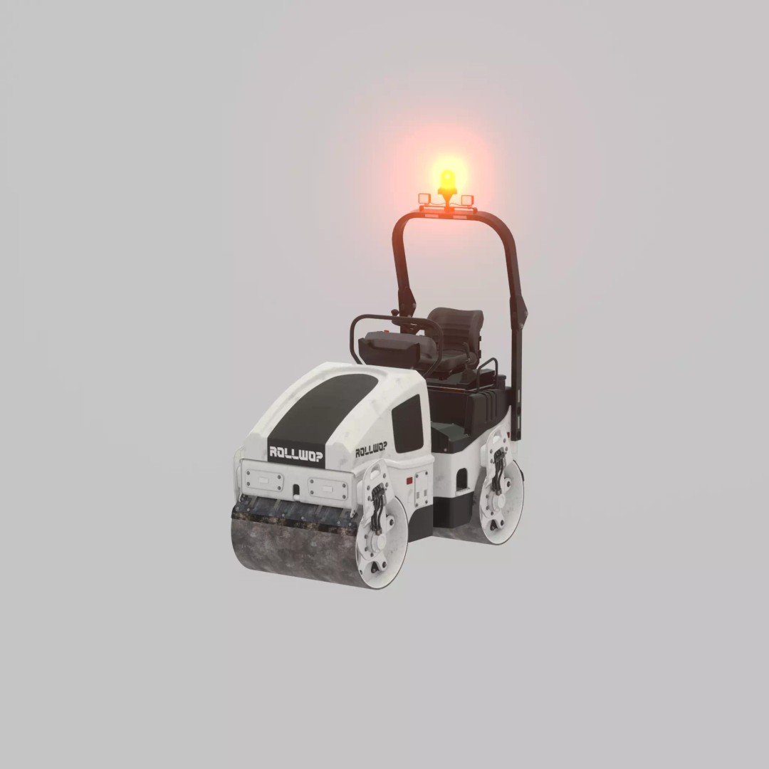 Road Roller 3D Model – Low Poly Construction Vehicle, FBX, Game Ready - View 61