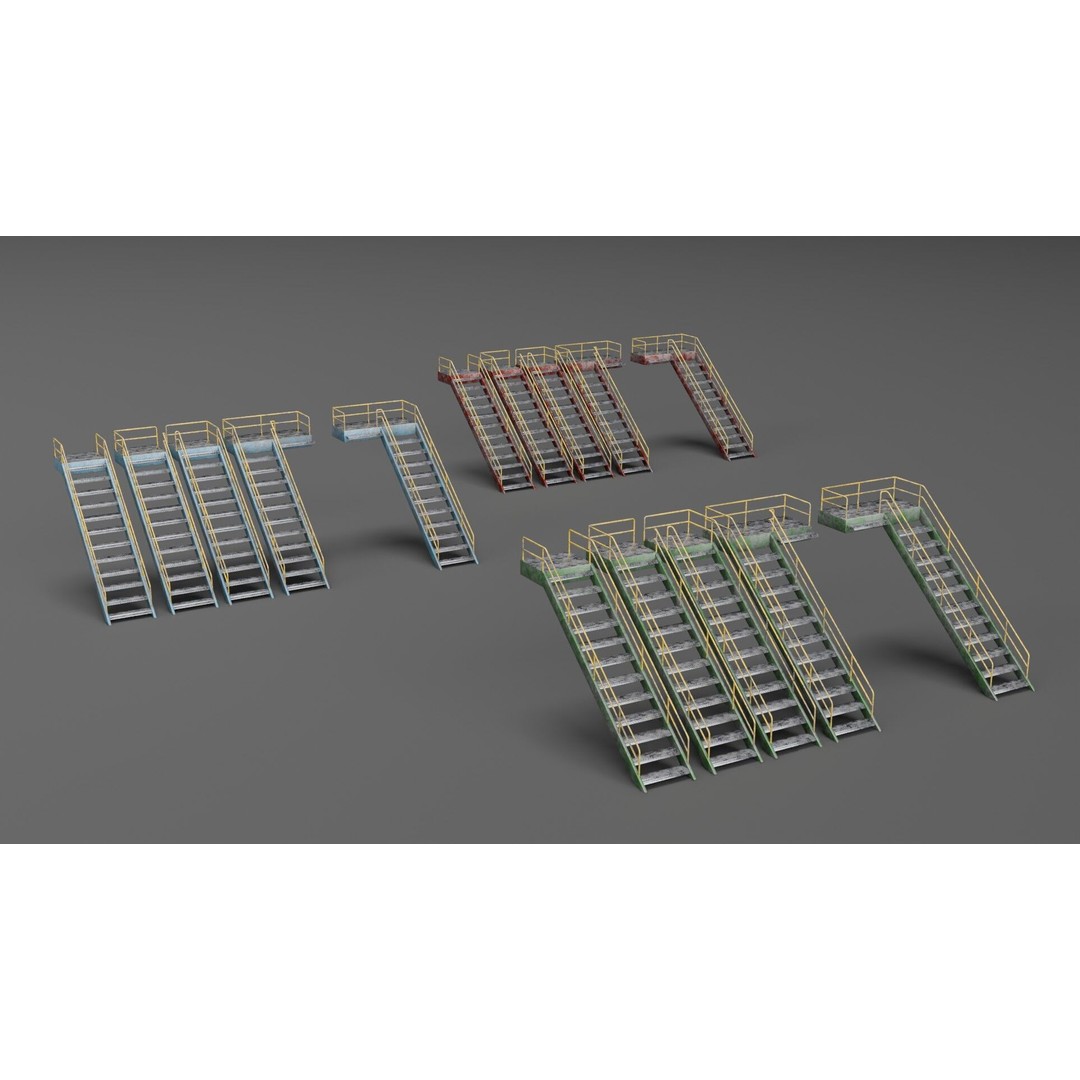 Refinery Industrial Props 3D Model – Low Poly Game Ready Asset, FBX, Blender - View 5