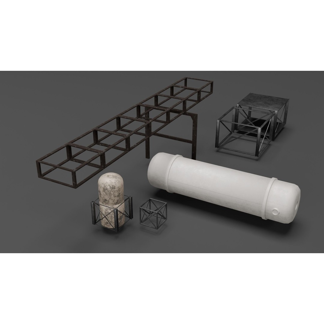 Refinery Industrial Props 3D Model – Low Poly Game Ready Asset, FBX, Blender - View 9