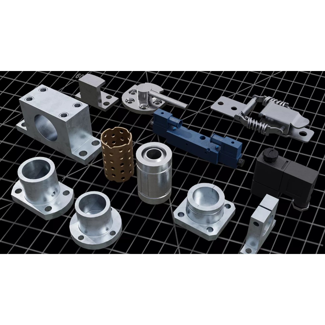 Mechanical Components 3D Model – High Quality Kitbash Pack, FBX - View 3