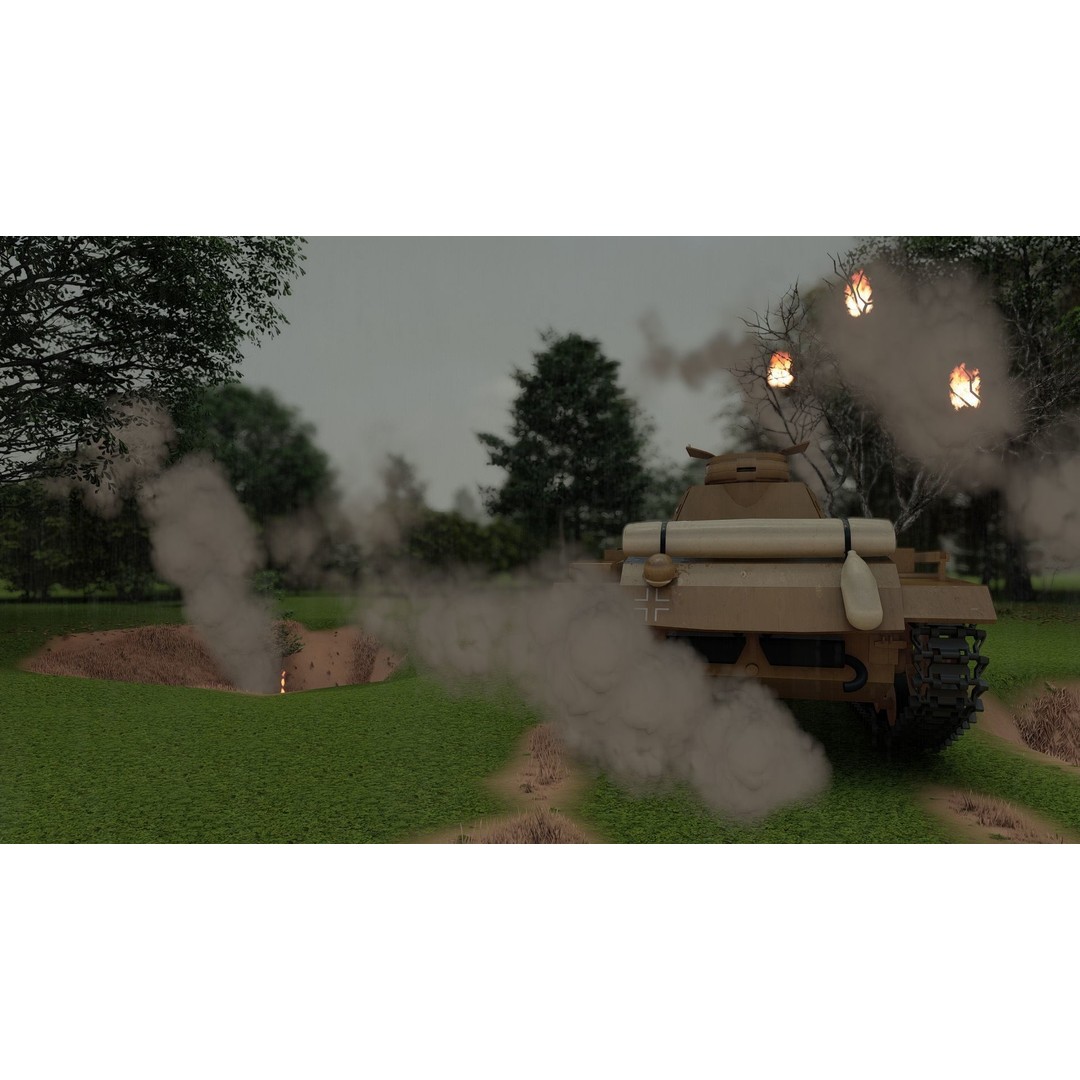 Panzer III 3D Model – Detailed Military Vehicle with Interior - View 10