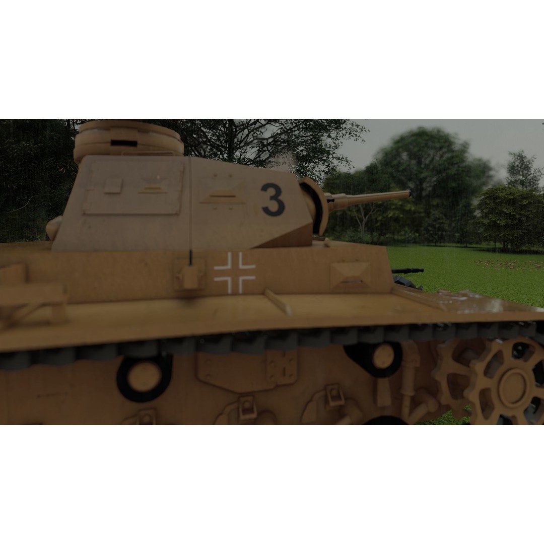 Panzer III 3D Model – Detailed Military Vehicle with Interior - View 12