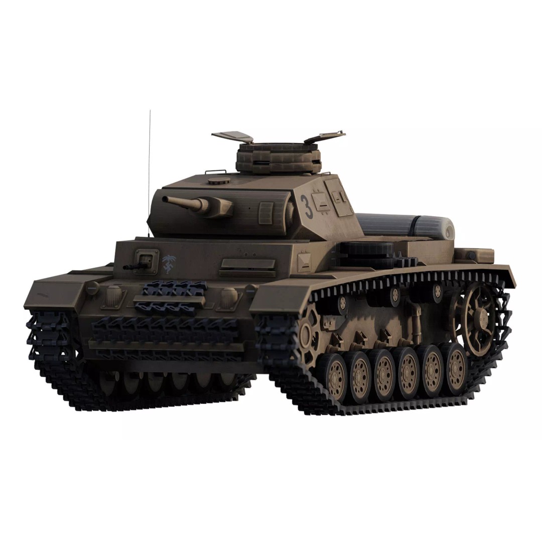 Panzer III 3D Model – Detailed Military Vehicle with Interior - View 2