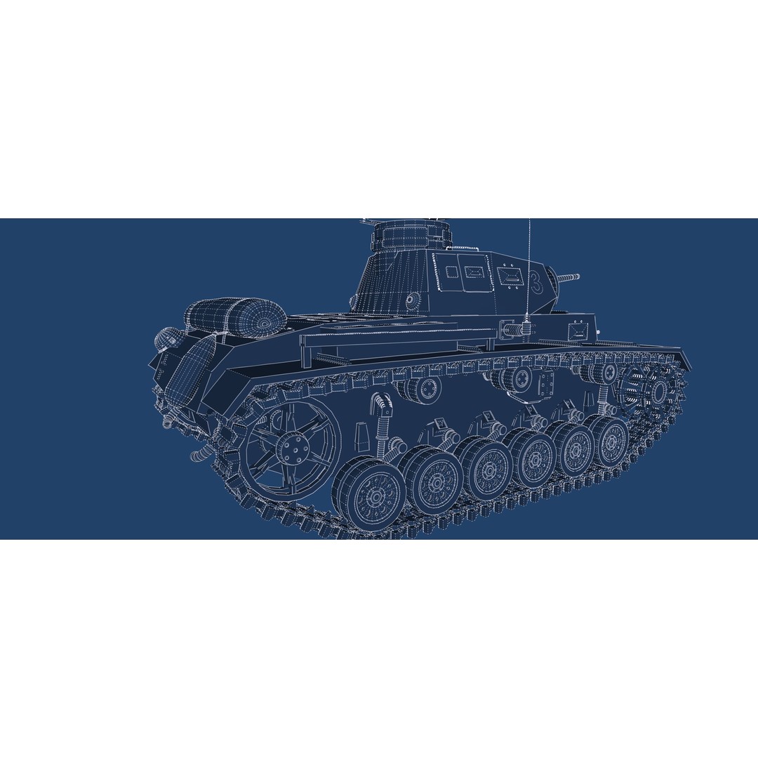 Panzer III 3D Model – Detailed Military Vehicle with Interior - View 27