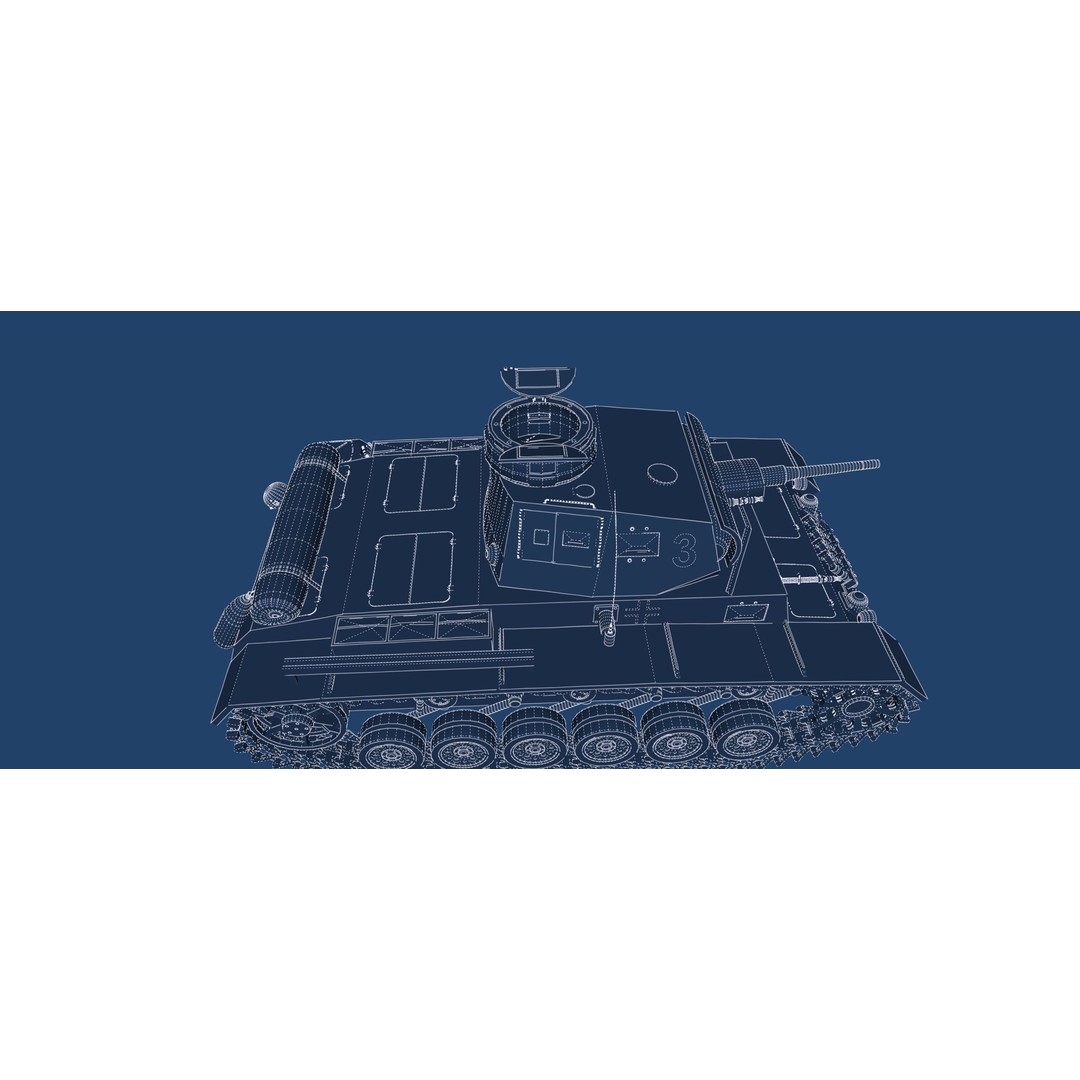 Panzer III 3D Model – Detailed Military Vehicle with Interior - View 28