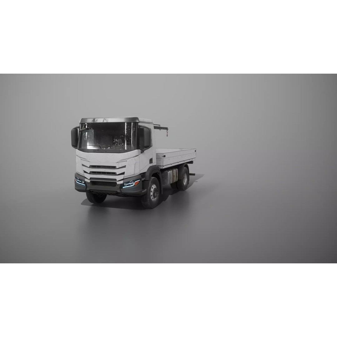 Realistic Flatbed Truck 3D Model – Aged Rusted Vehicle, PBR Textures - View 20