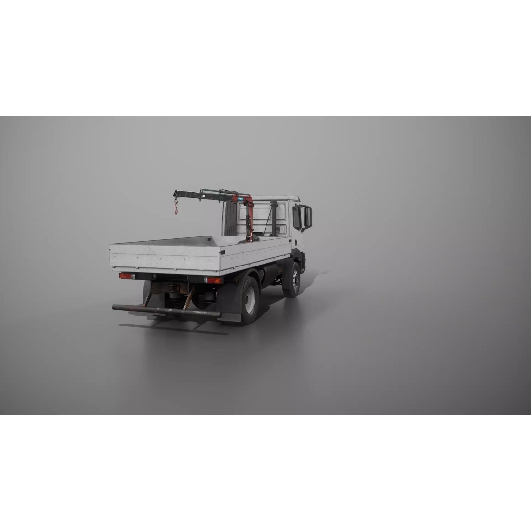 Realistic Flatbed Truck 3D Model – Aged Rusted Vehicle, PBR Textures - View 26