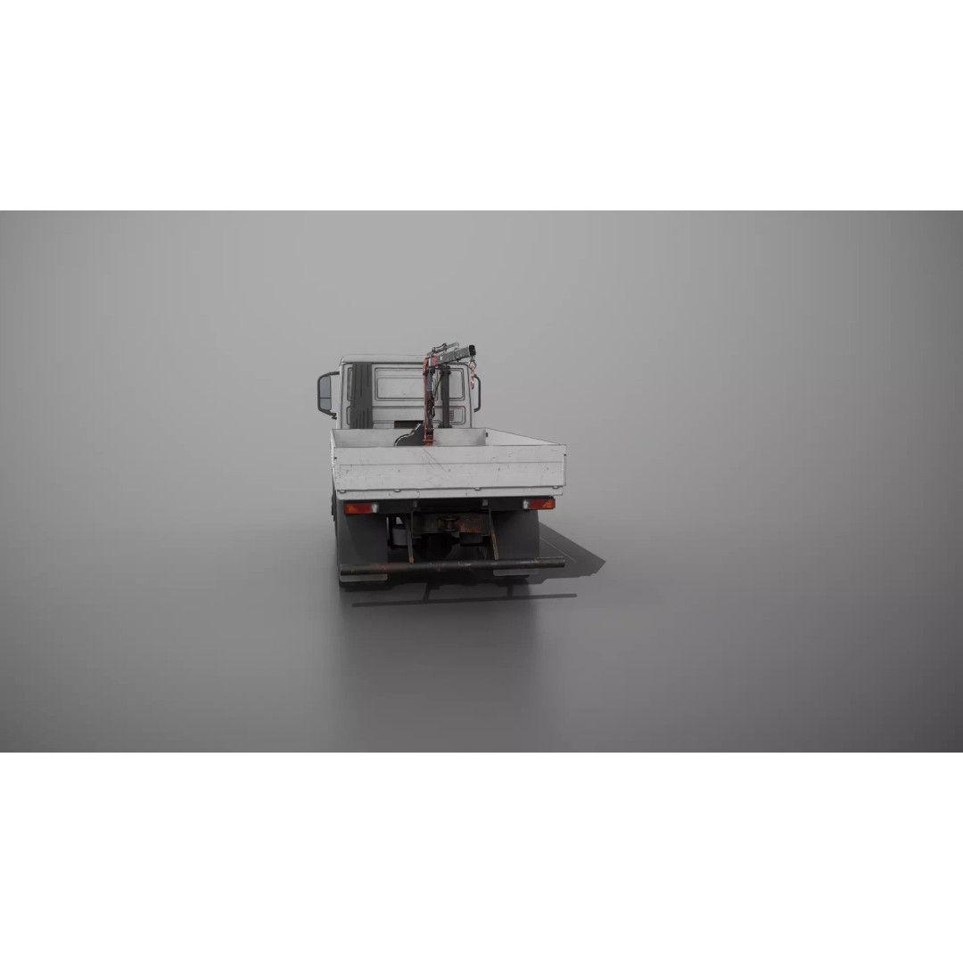 Realistic Flatbed Truck 3D Model – Aged Rusted Vehicle, PBR Textures - View 27