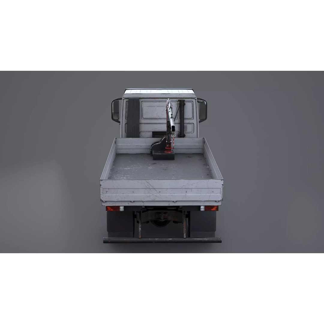 Realistic Flatbed Truck 3D Model – Aged Rusted Vehicle, PBR Textures - View 5