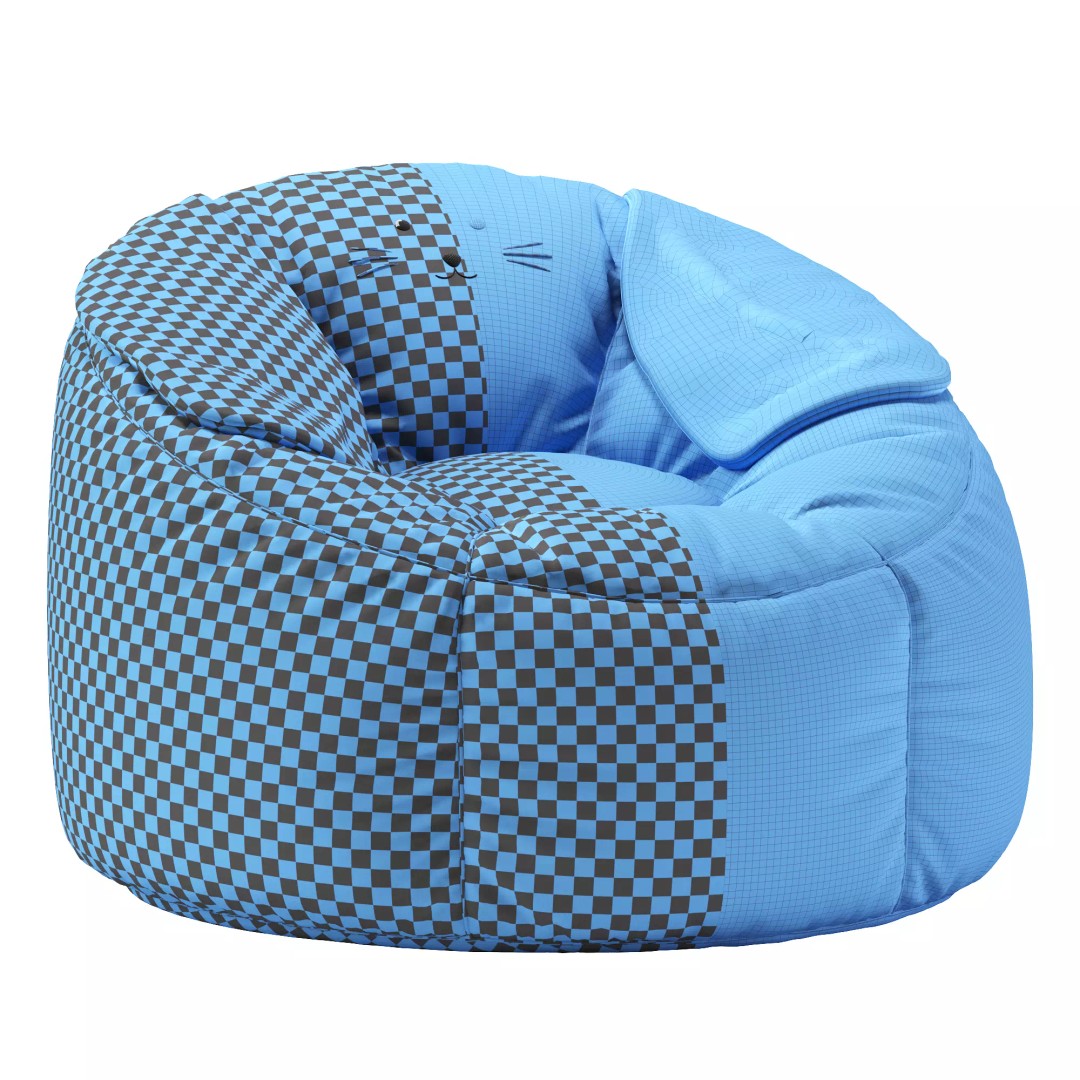 Rabbit Bean Bag Chair 3D Model – PBR Furniture Asset, OBJ, 3Ds Max