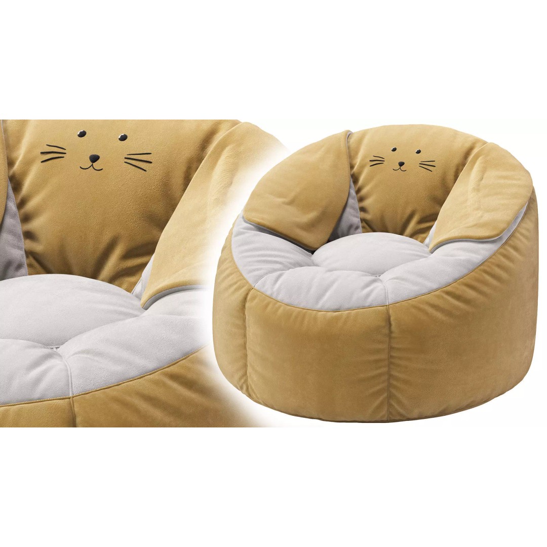 Rabbit Bean Bag Chair 3D Model – PBR Furniture Asset, OBJ, 3Ds Max - View 11