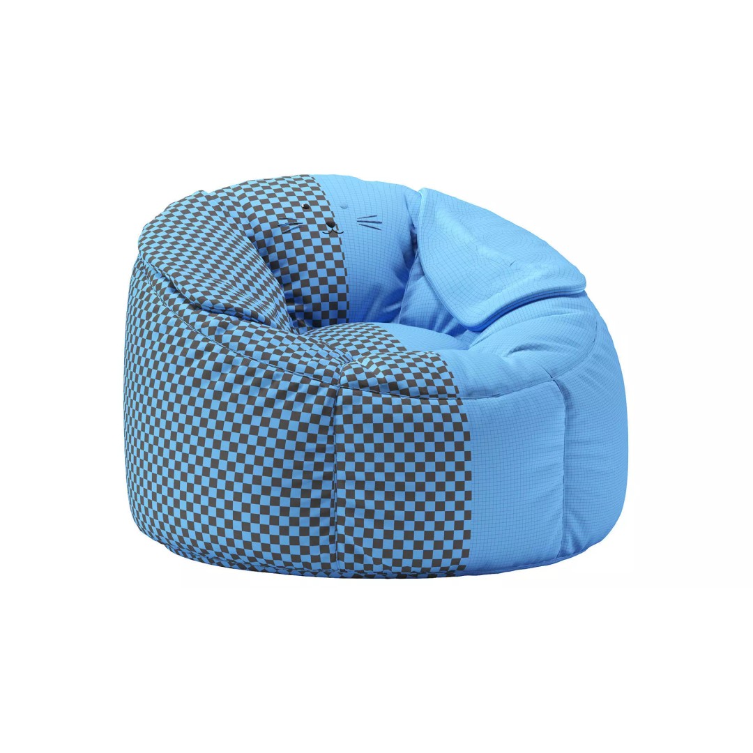 Rabbit Bean Bag Chair 3D Model – PBR Furniture Asset, OBJ, 3Ds Max - View 13