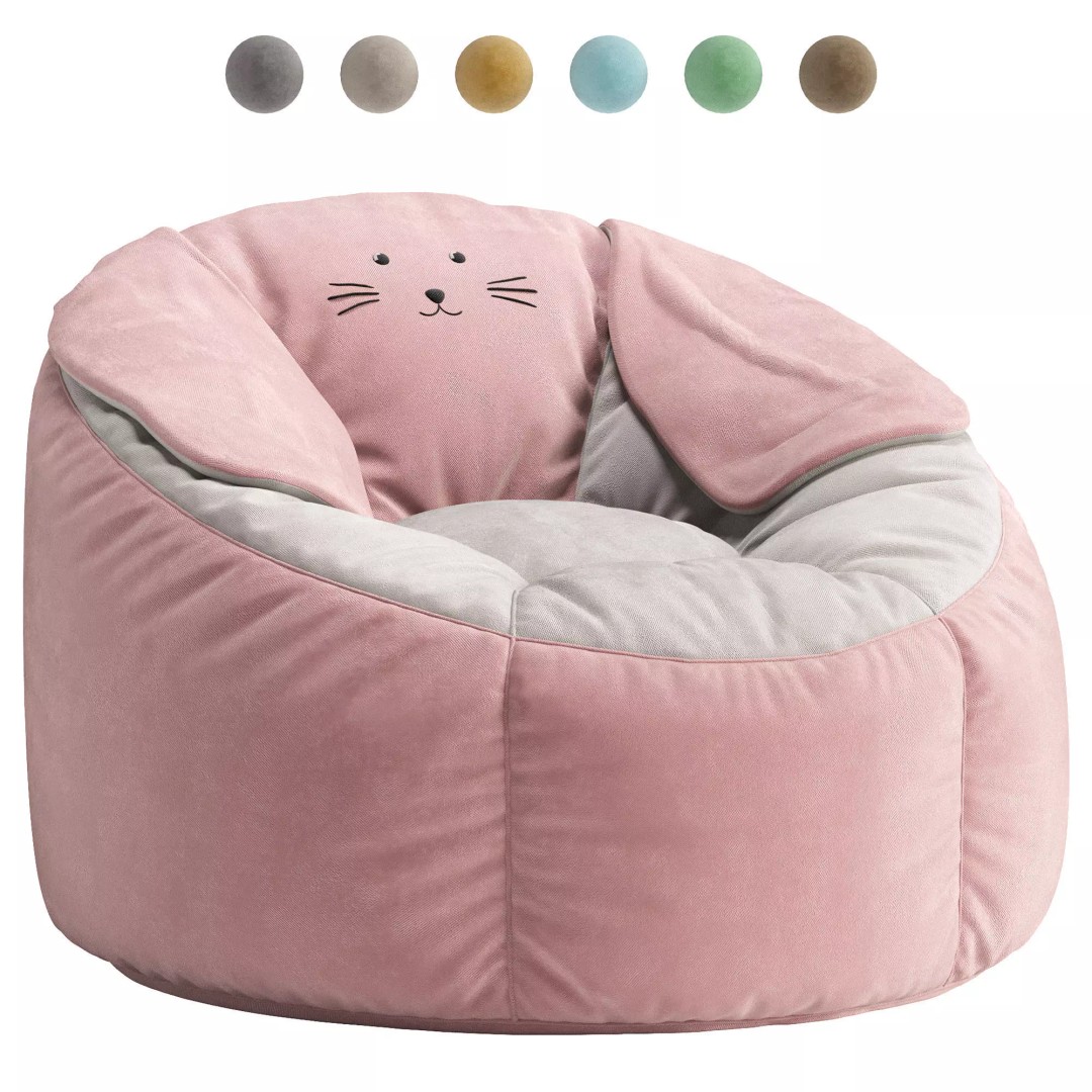 Rabbit Bean Bag Chair 3D Model – PBR Furniture Asset, OBJ, 3Ds Max - View 2