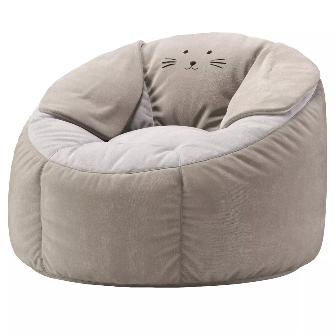 Rabbit Bean Bag Chair 3D Model – PBR Furniture Asset, OBJ, 3Ds Max - View 4