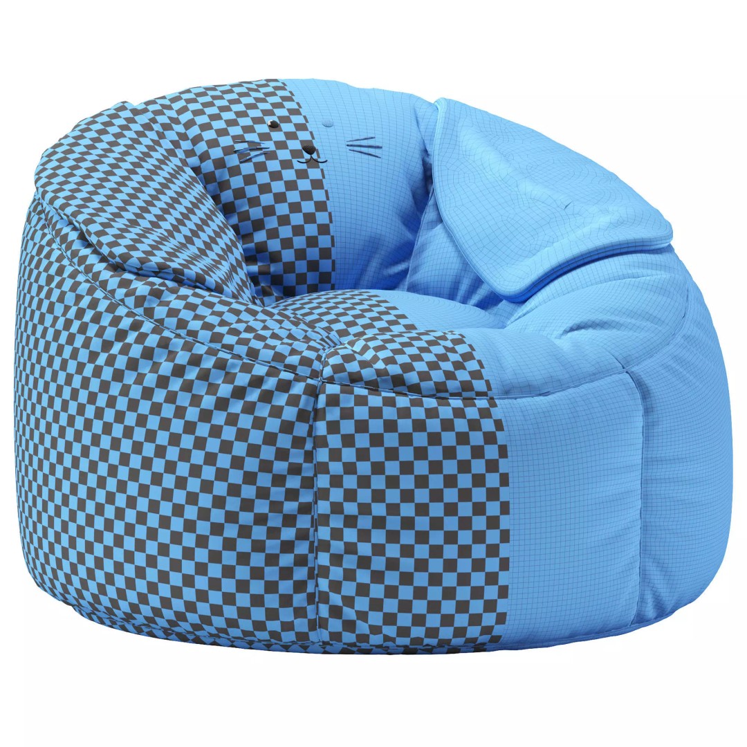 Rabbit Bean Bag Chair 3D Model – PBR Furniture Asset, OBJ, 3Ds Max - View 8