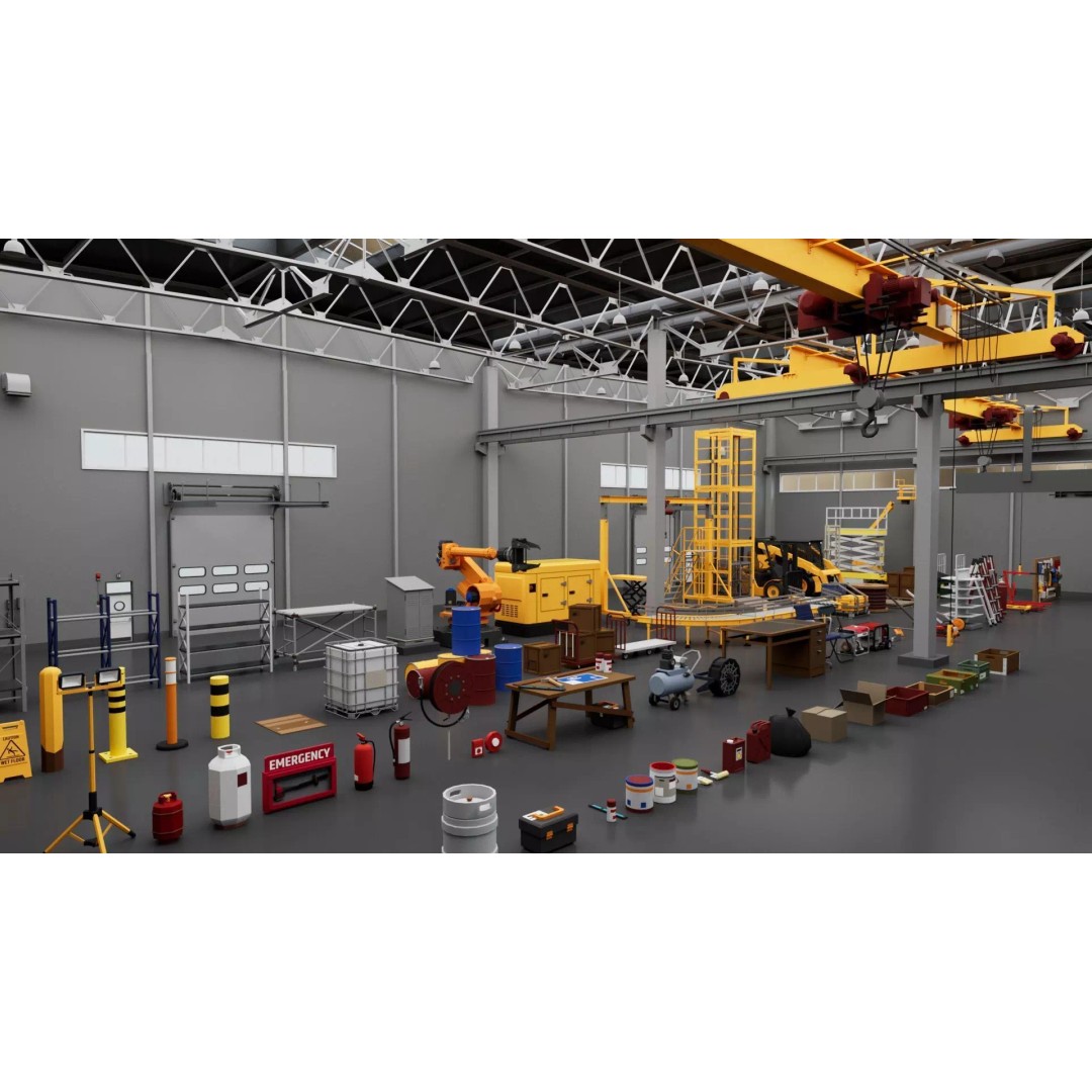 Warehouse Interior Exterior Mega Pack 3D Model – High Poly Game-Ready Collection, FBX, Blender - View 2