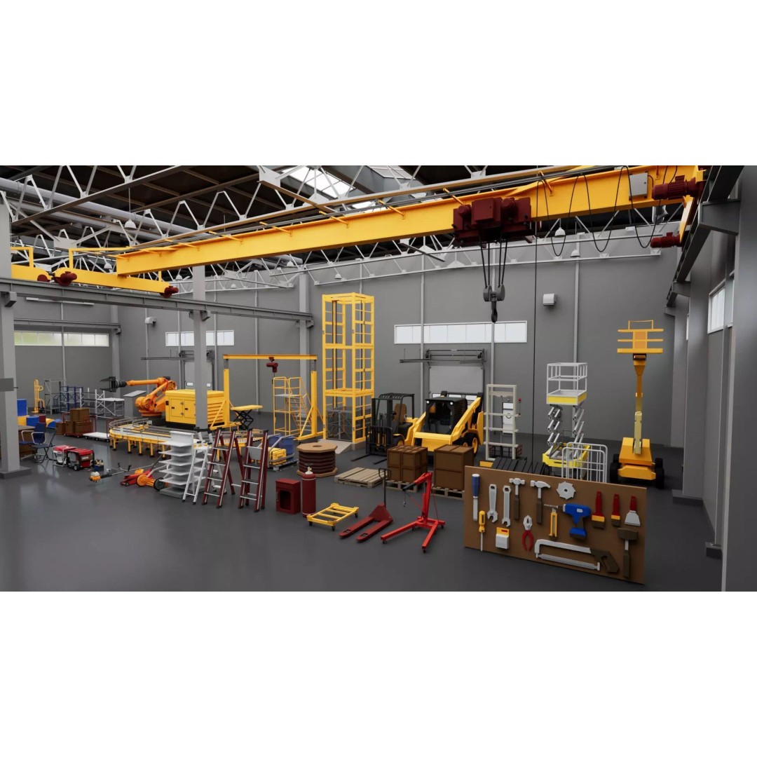 Warehouse Interior Exterior Mega Pack 3D Model – High Poly Game-Ready Collection, FBX, Blender - View 4