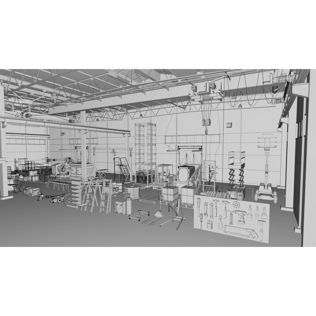 Warehouse Interior Exterior Mega Pack 3D Model – High Poly Game-Ready Collection, FBX, Blender - View 5