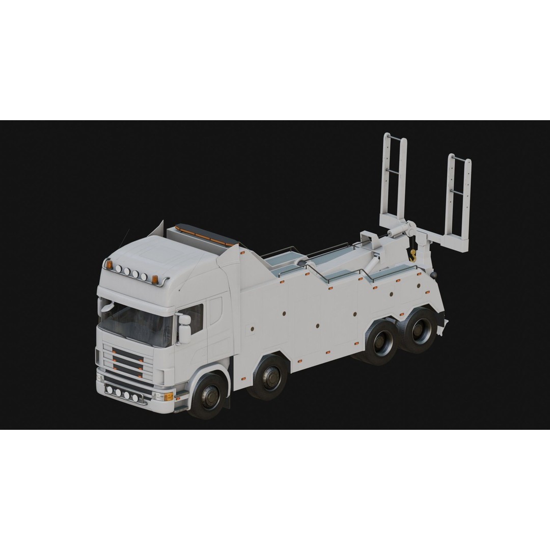 Wrecker Truck 3D Model – Low Poly Game Asset, FBX, PBR Textures - View 10
