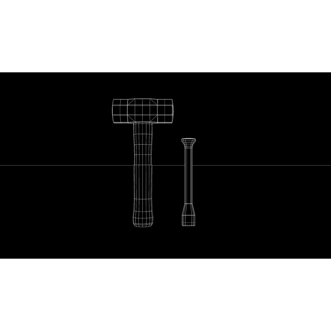 Sledgehammer and Chisel 3D Model – PBR Textured Construction Tools - View 9