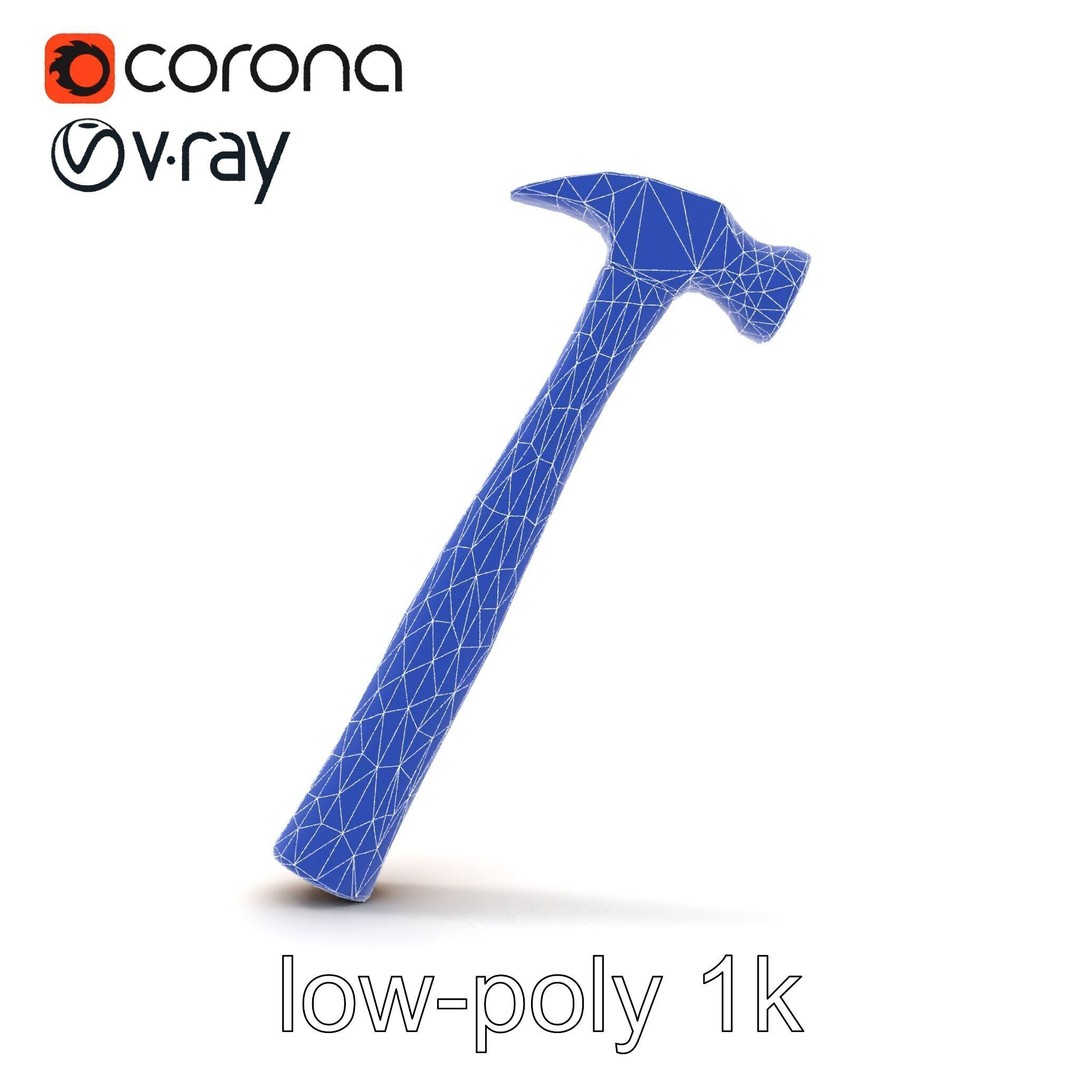 Claw Hammer 3D Model – Low Poly Tool Asset, FBX & PBR Textures - View 13