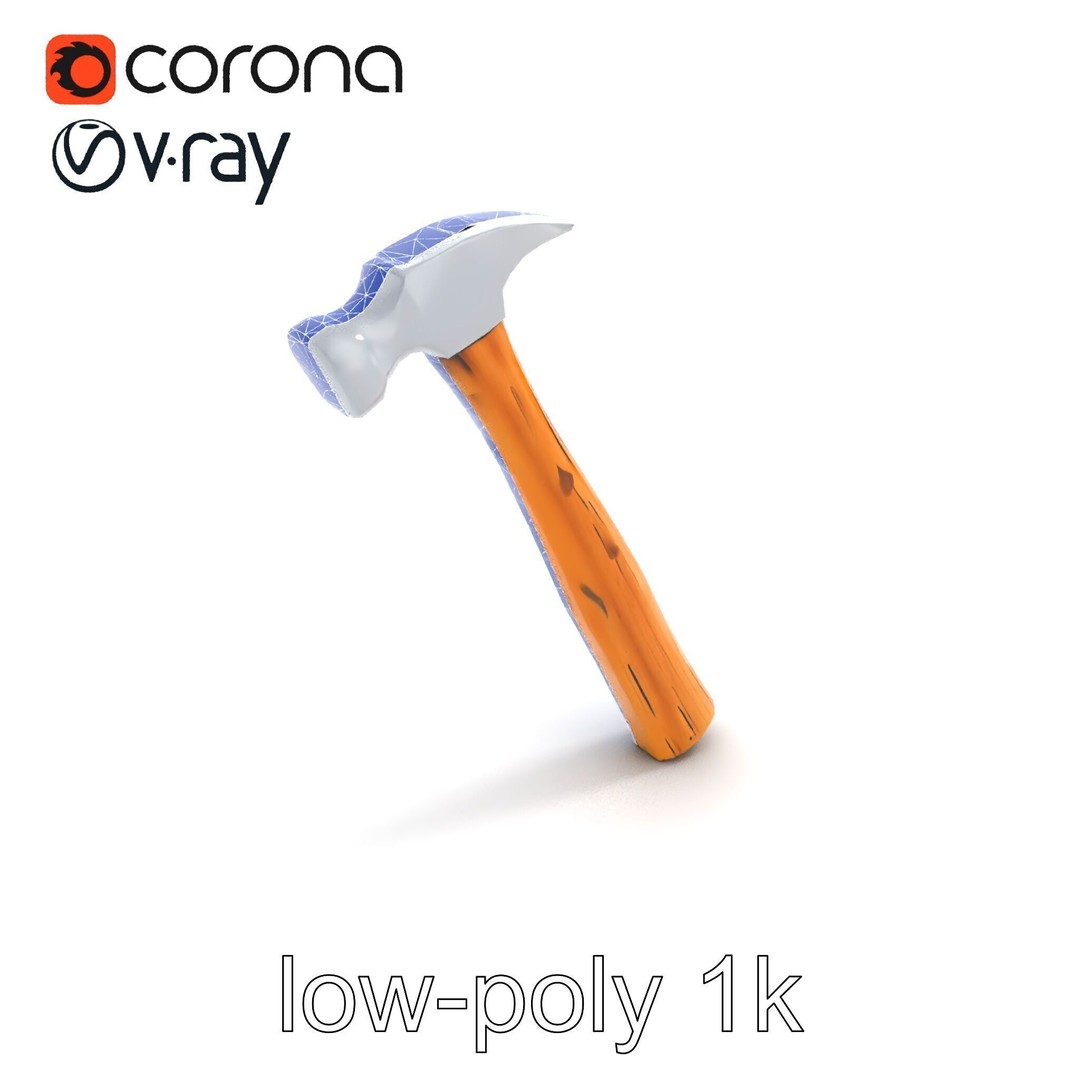 Claw Hammer 3D Model – Low Poly Tool Asset, FBX & PBR Textures - View 17